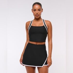 YPB Abercrombie and Fitch Black sculptLUX Lined Wrap Athletic Skort Size: S